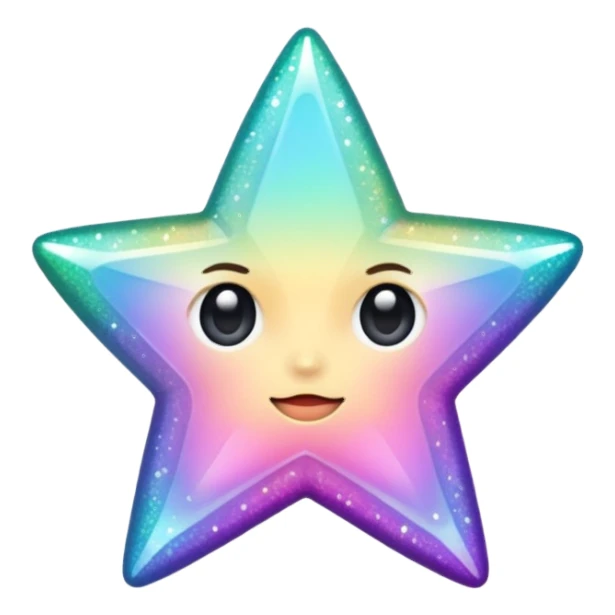 tiny star with a rainbow shimmer, glamorous and stylish, no background sticker