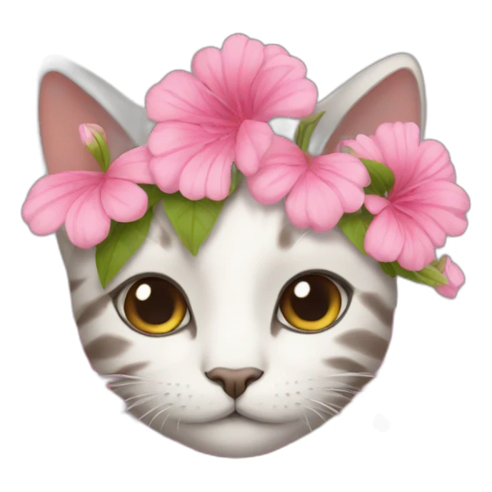 cat flowers sticker