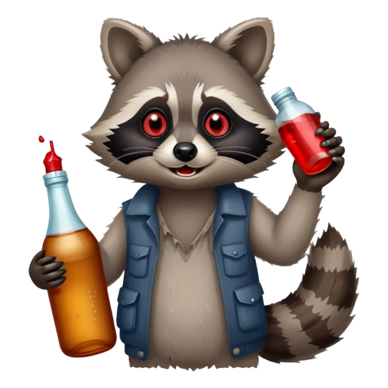 Drunk raccoon sticker