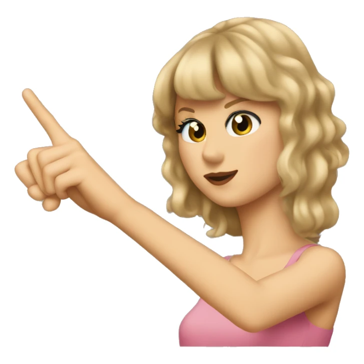 Taylor Swift pointing down with her finger sticker