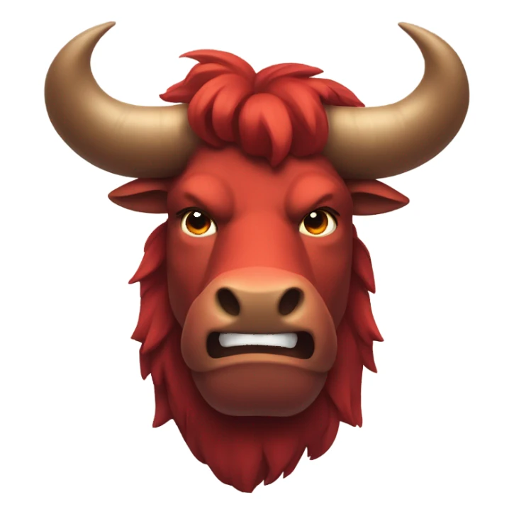 Red colored bull sticker