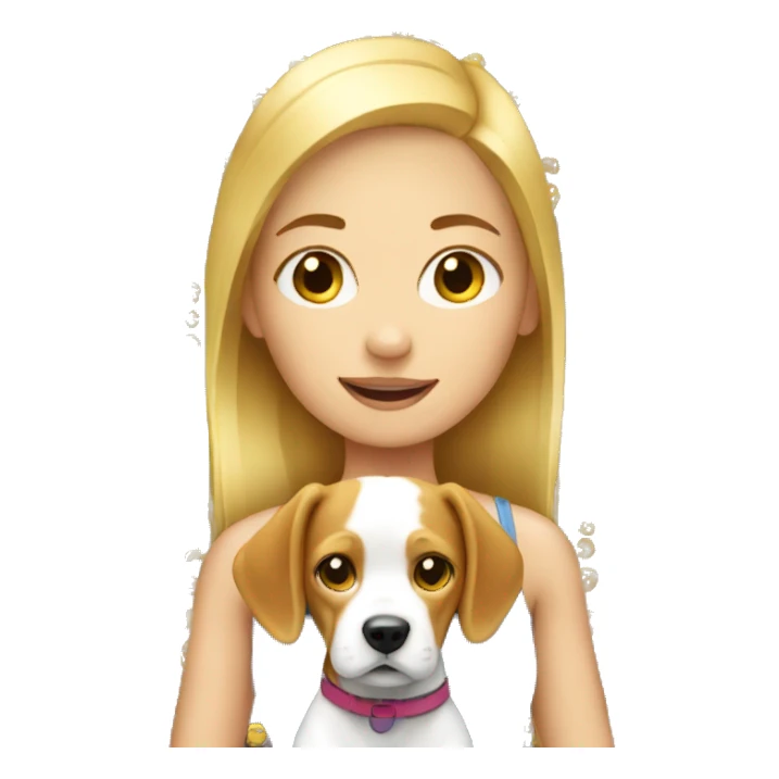 blonde girl with beagle  sticker