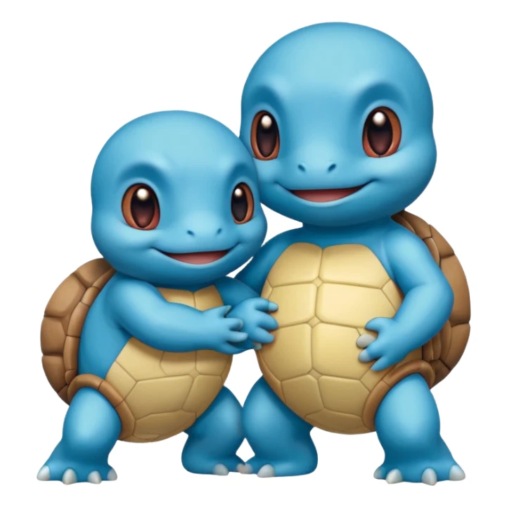 Two squirtles hugging sticker
