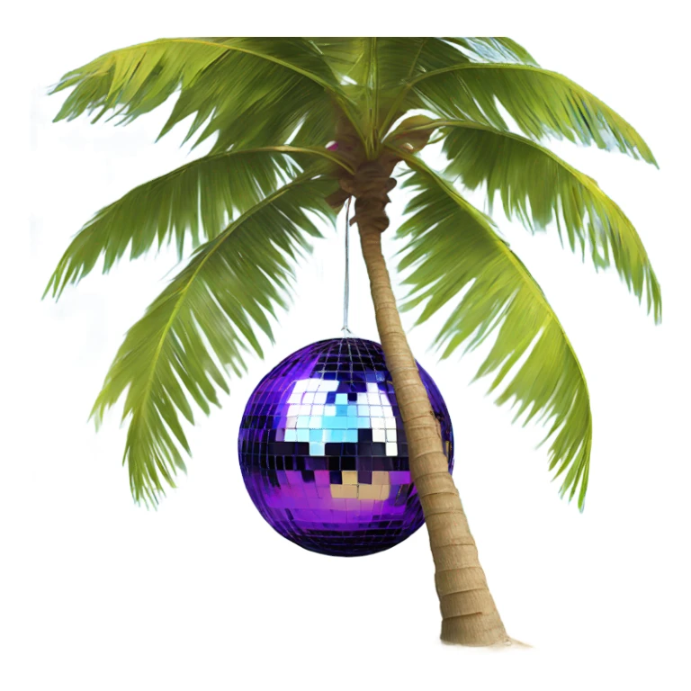 Disco ball on palm tree dancers under tree sticker