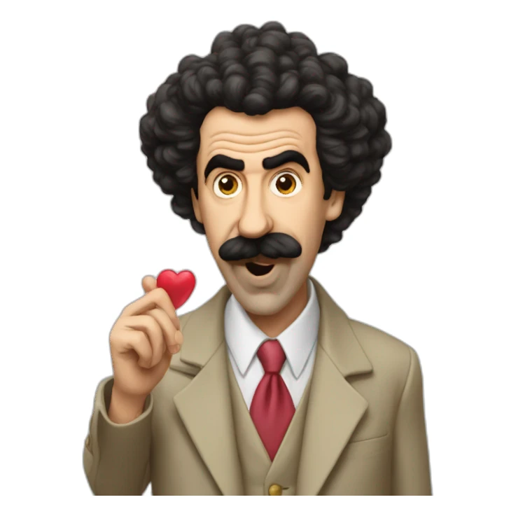 Borat blowing hearts sticker