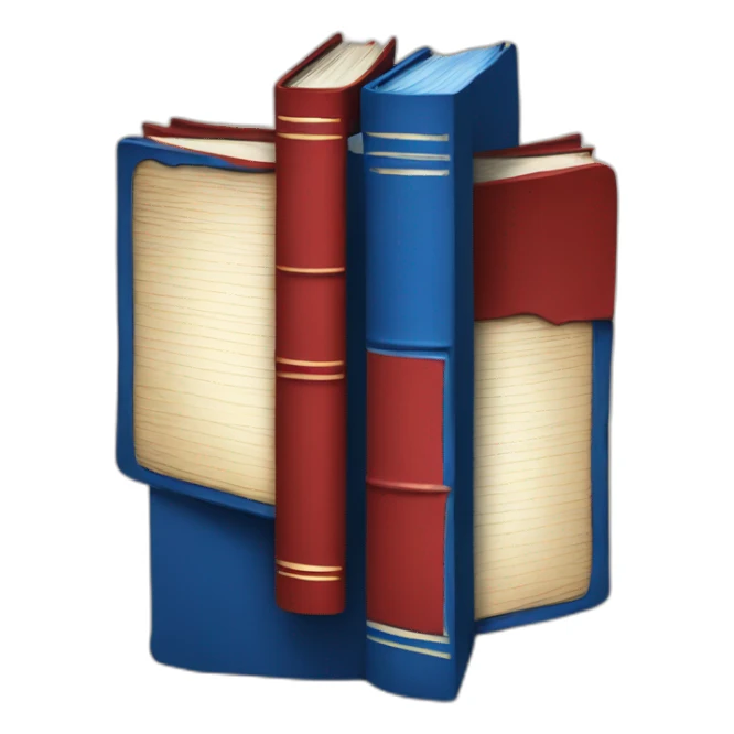 red and blue books sticker