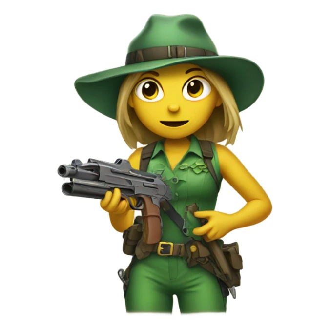 Lizard girl with gun sticker