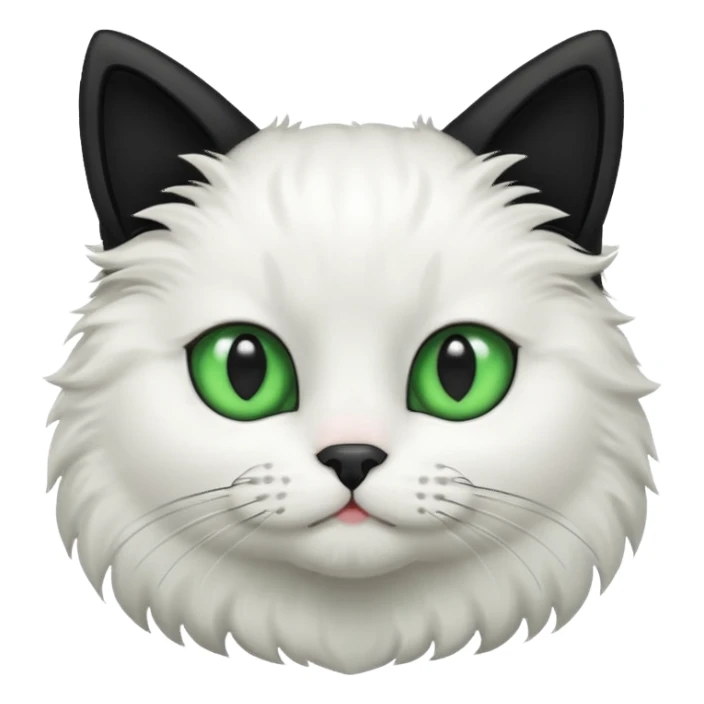 gatito blanco con orejas negras  sticker