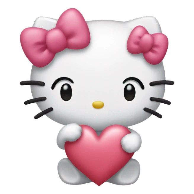 hello kitty making heart sticker