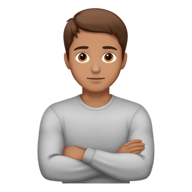 man crosses arms around neck  sticker