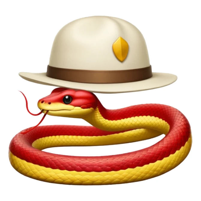 red snake, white hat sticker