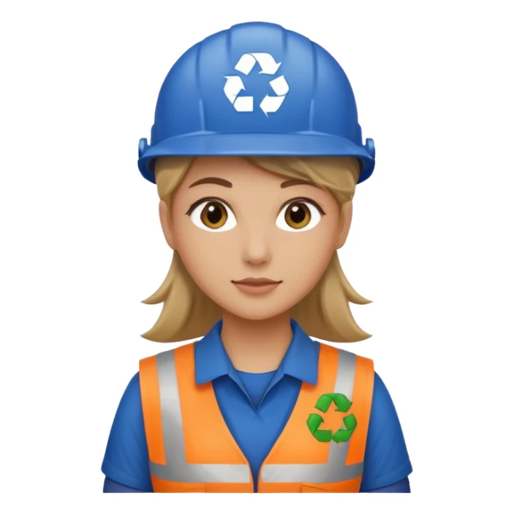 recycling worker female sticker