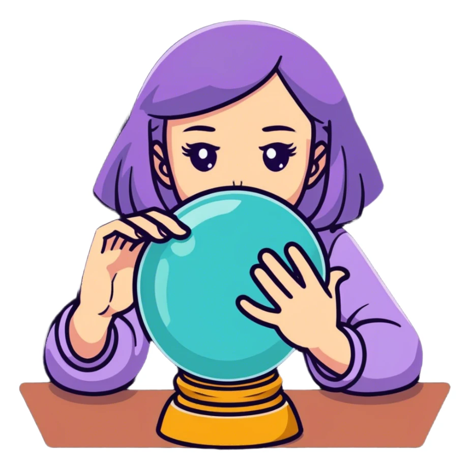 Maureen reading a crystal ball  sticker