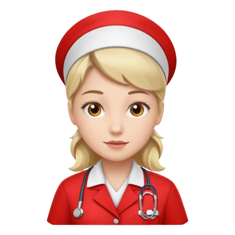 Nurse wearing red sticker