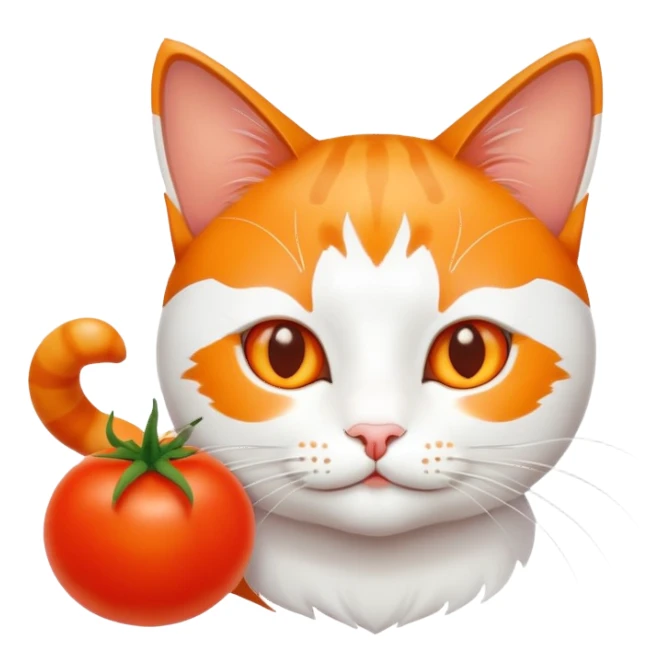 Cat with tomat sticker