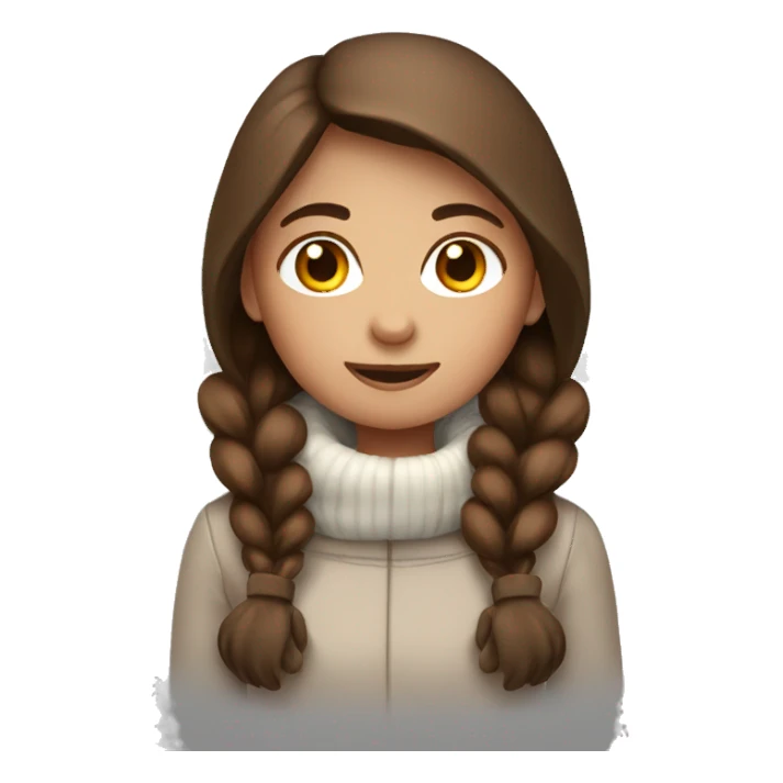 brown haired girl in mittens sticker