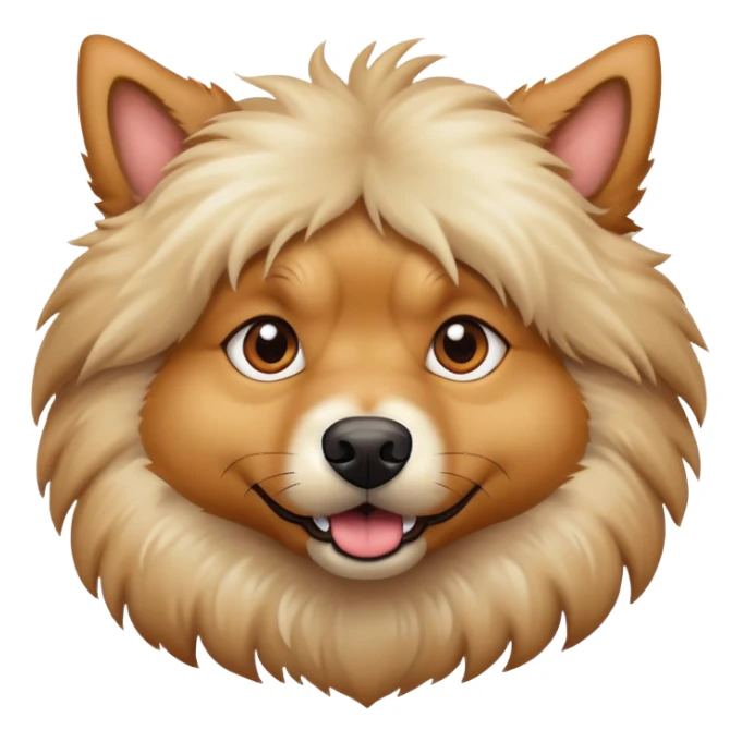 Crazy looking fluffy dog tan colored sticker