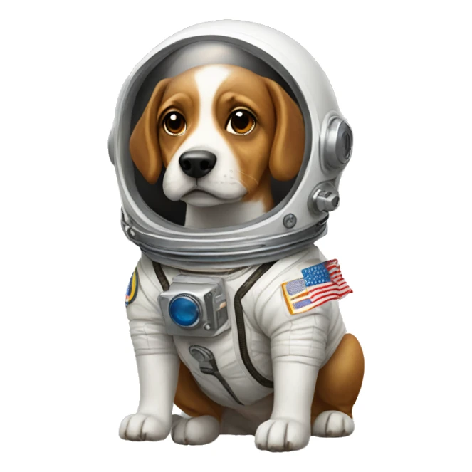 a dog with a astronaut  sticker