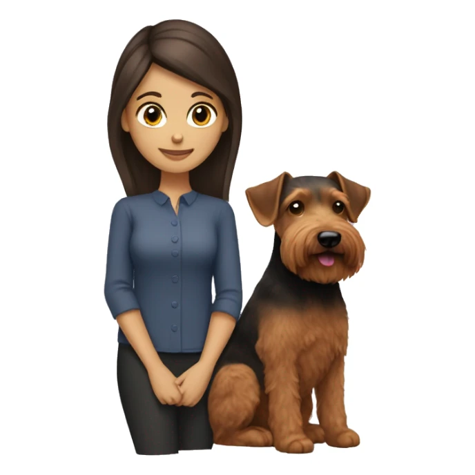 Brunette with welsh terrier sticker