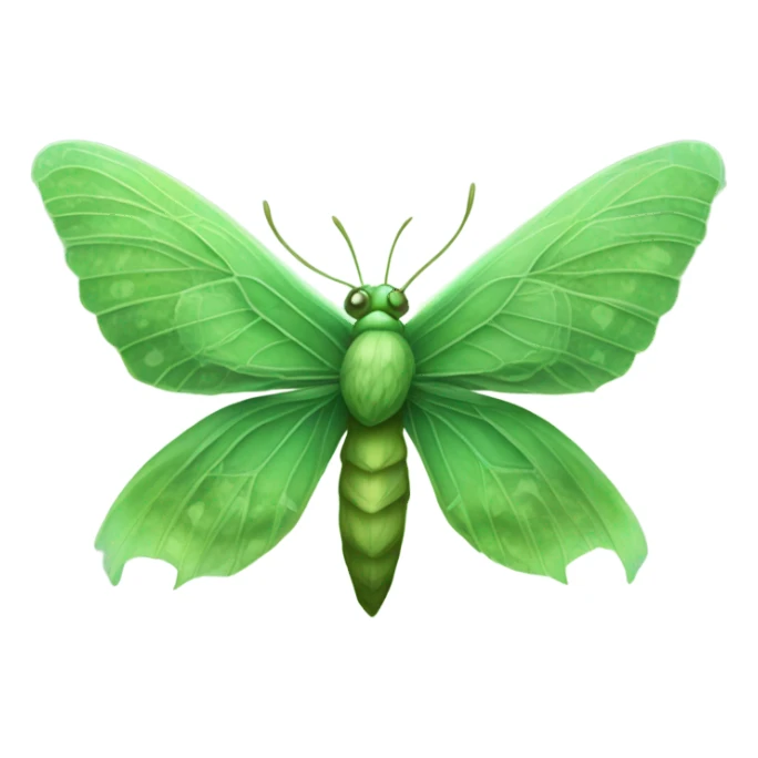 Green moth sticker