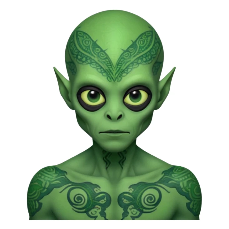 alien with tattoo all over his face   sticker