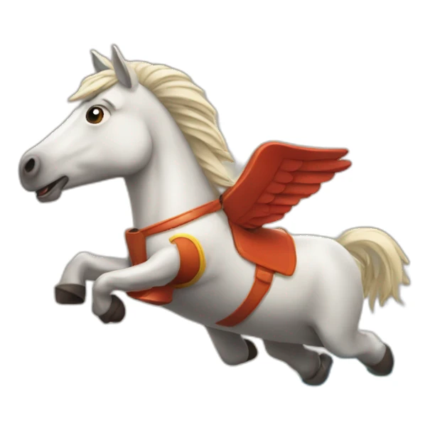 horse flying on a rocket sticker