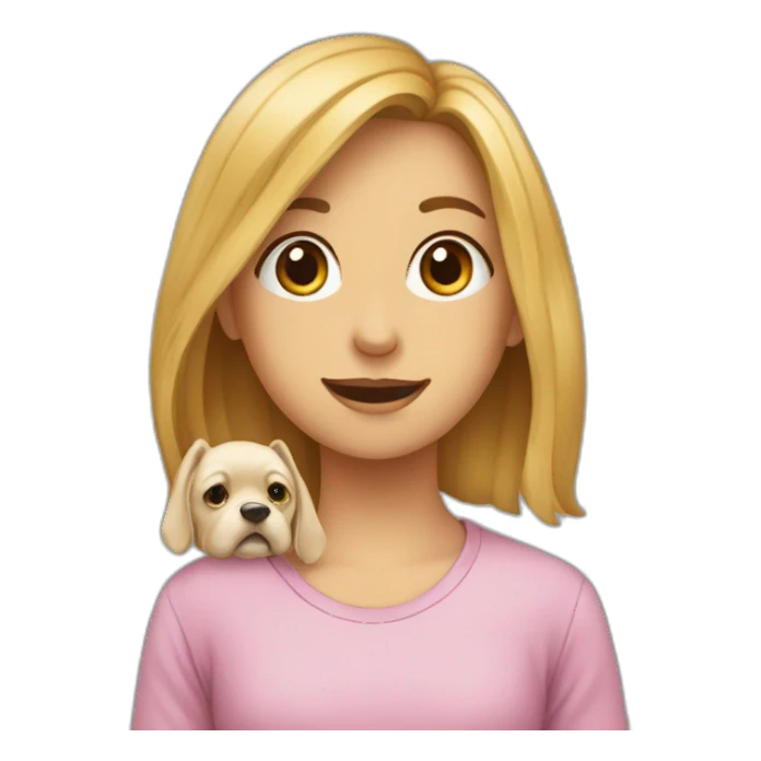 un chien sur une fille sticker