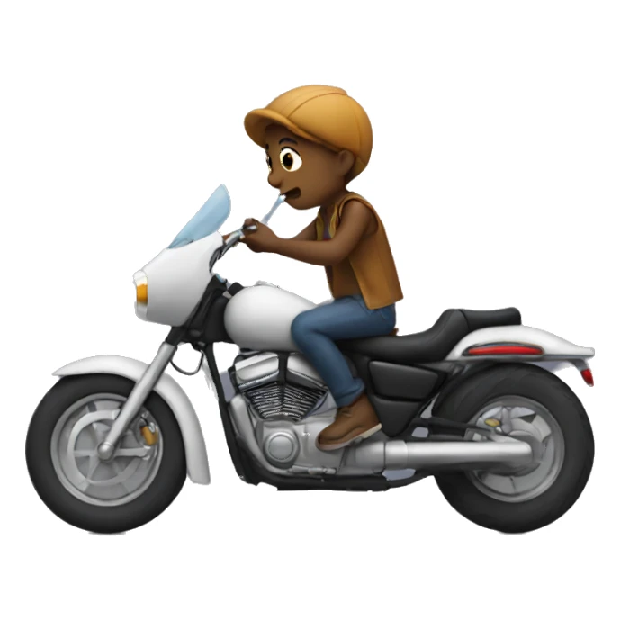 Boy on motorcycle smoking sticker