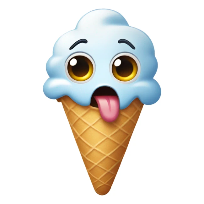 Shocked face with ice cream sticker