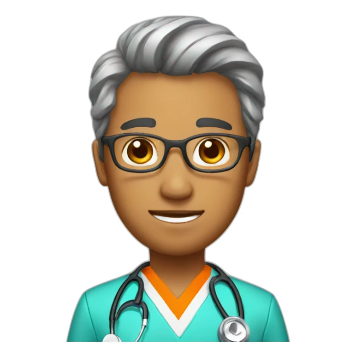 Doctor in orange Uniform sticker