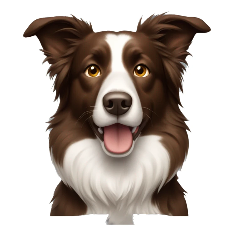 Brown border collie with one ear up one ear down  sticker