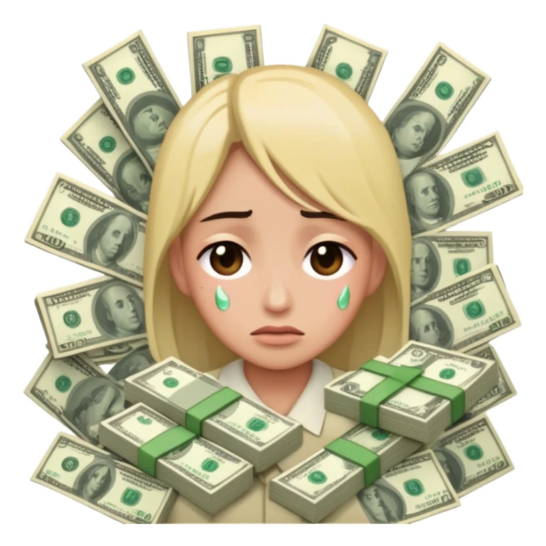 crying emoji with money sticker