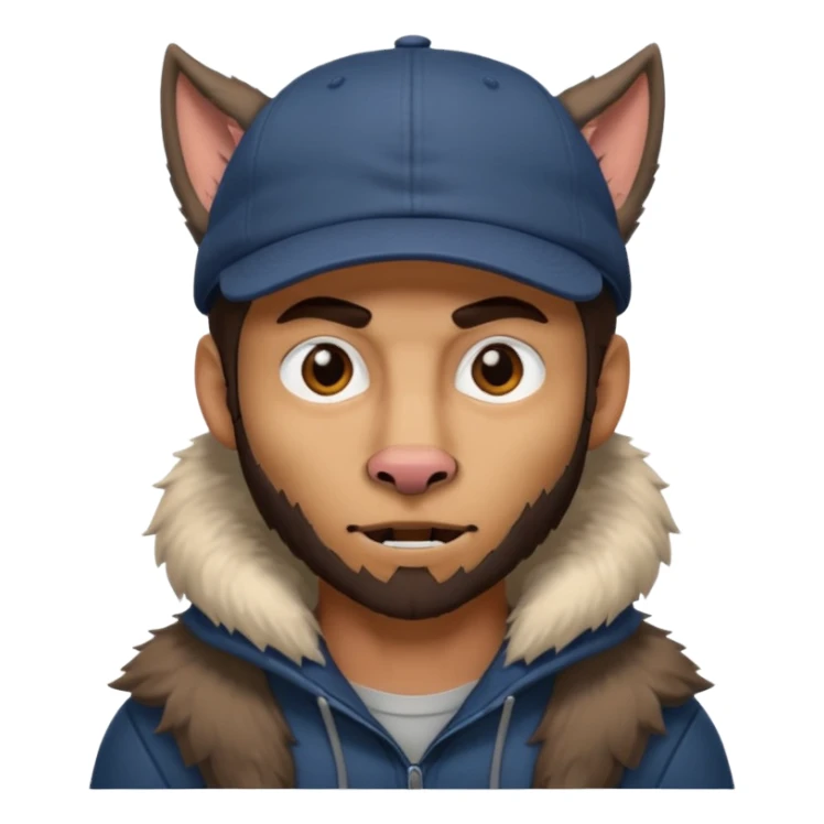 Un hombre lobo tenga gorra sticker