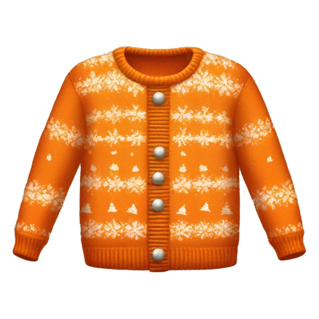 Realistic isolated orange ugly Christmas sweater. sticker