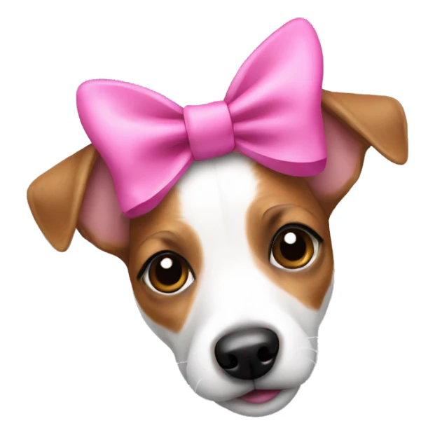 jack Russell with a pink bow sticker