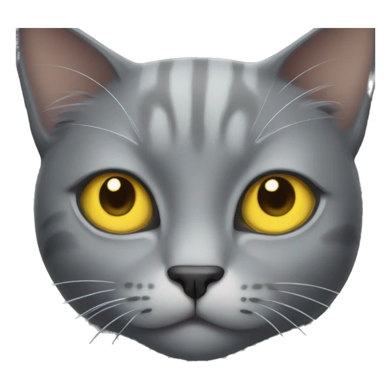 Grey cat with big yellow eyes sticker