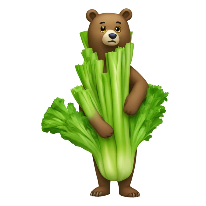 Bear wearing celery costume  sticker