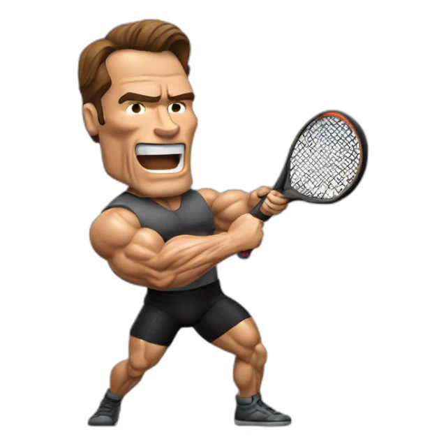 Arnold Schwarzenegger jugando al pádel sticker