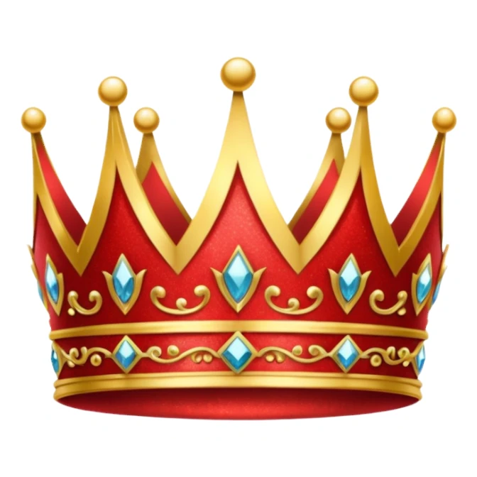 Crown glitter red and golden sticker