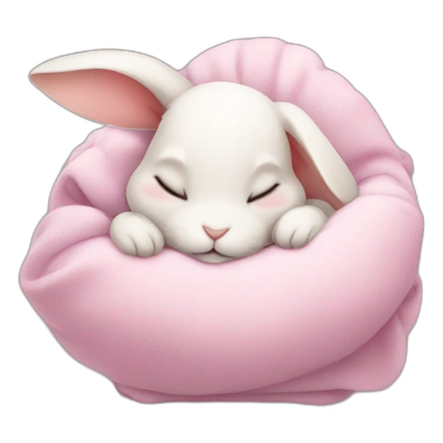 baby rabbit sleeping with heart sticker
