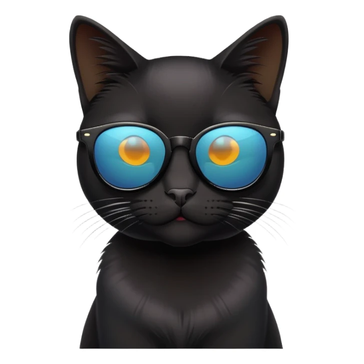 Black Cat with sunglasses sticker