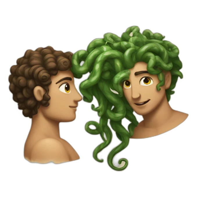 Perseus and Medusa in love sticker