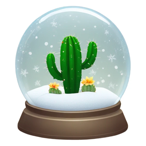 Cute cactus in snow globe  sticker
