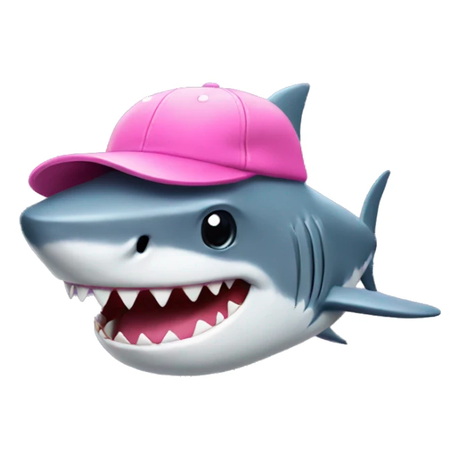 Shark with a top pink hat sticker