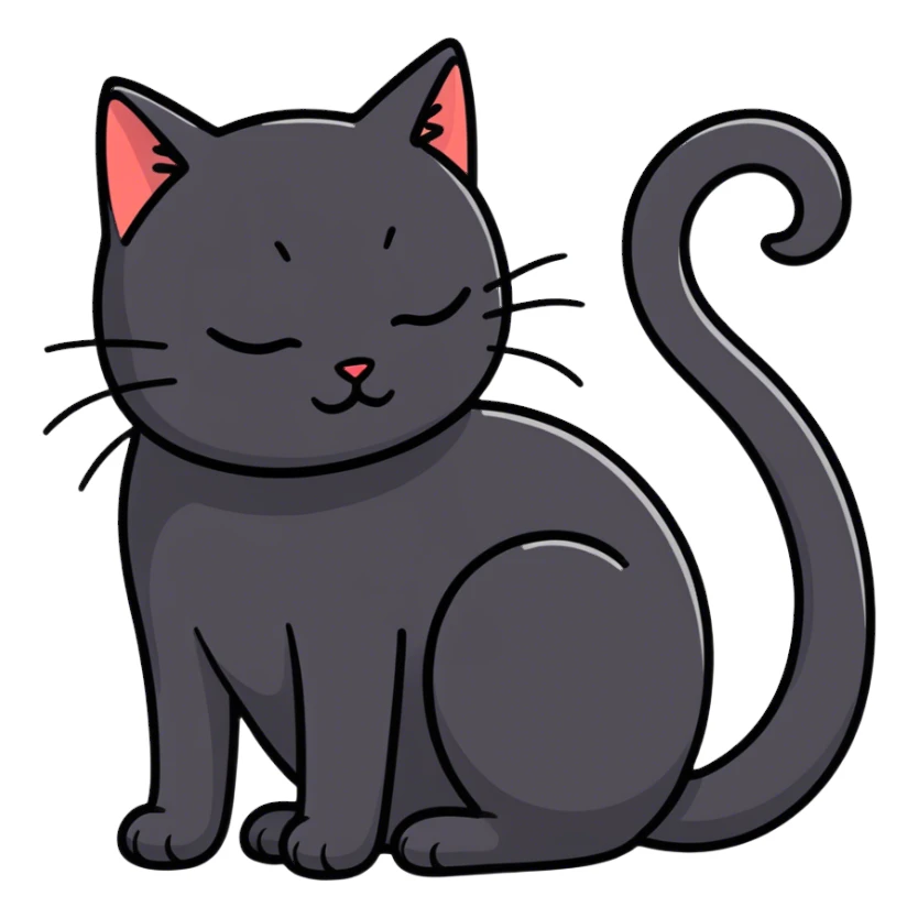 Black cat with a kissing face sticker