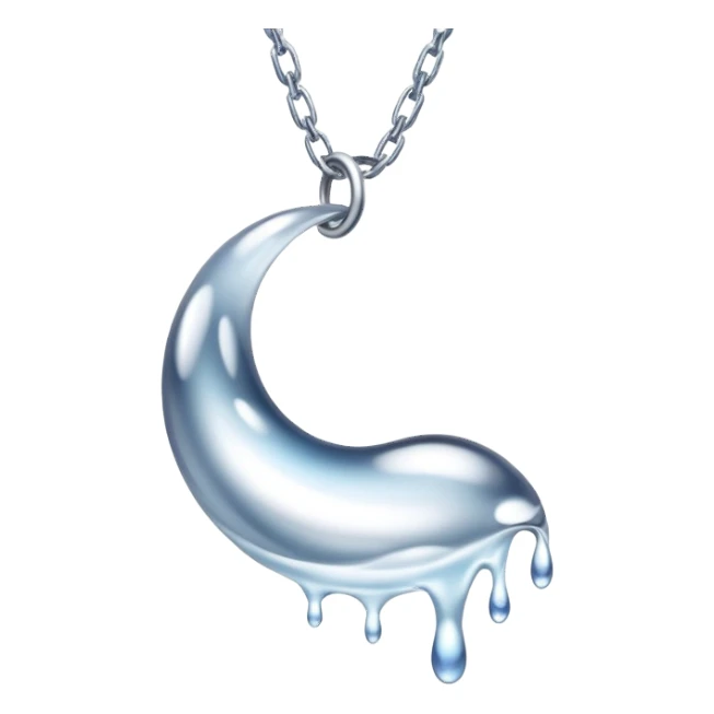 floating and ethereal conceptual silver chain like liquid moonlight sticker