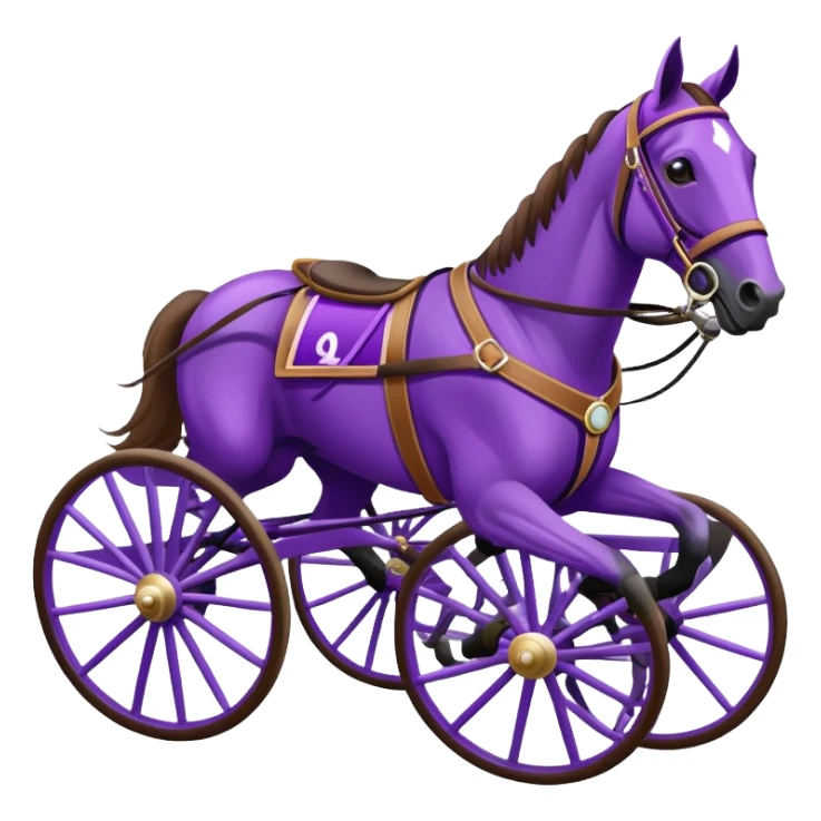 harness racing horse with purple driver sticker