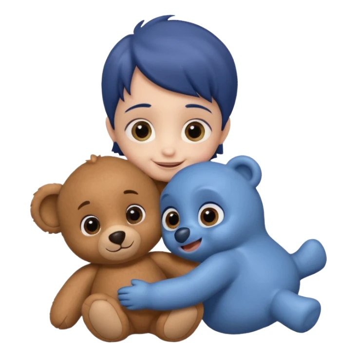 baby dory hugging a teddy bear sticker