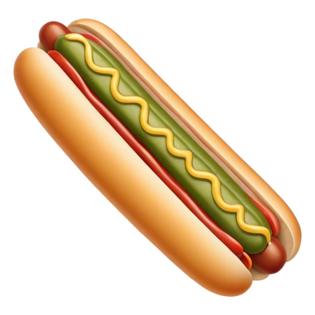 Hotdog with a pickle sticker