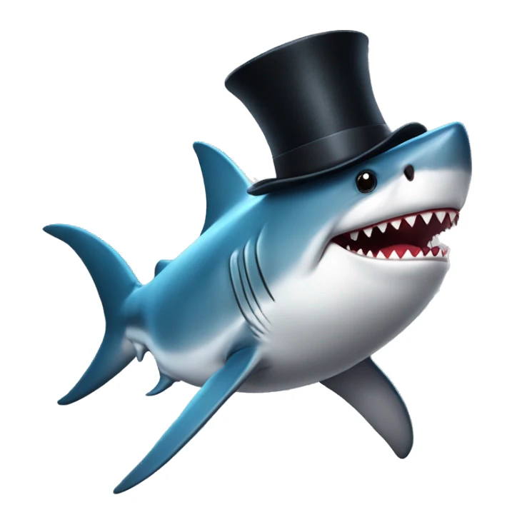 shark with tophat sticker